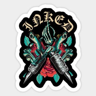 Inked Aesthetic Tattooed Tattoo Lovers & Artists Sticker